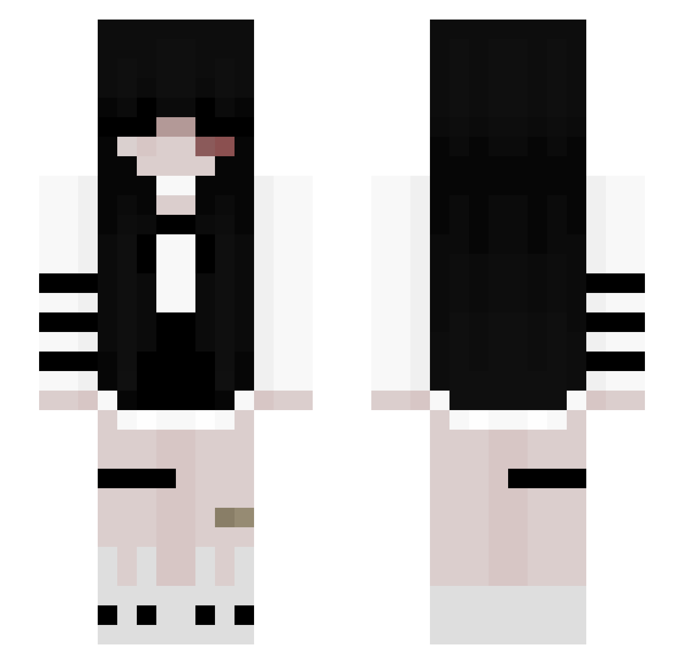 unscarys Minecraft skin, front and back view