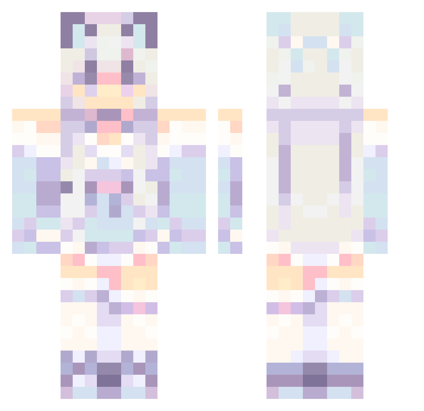 ImHugoo Minecraft skin, front and back view