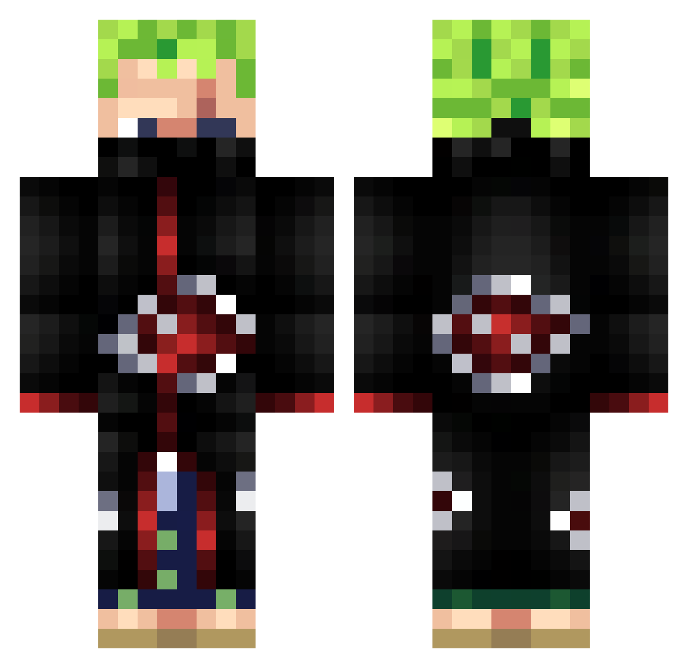 SnipernNatty Minecraft skin, front and back view