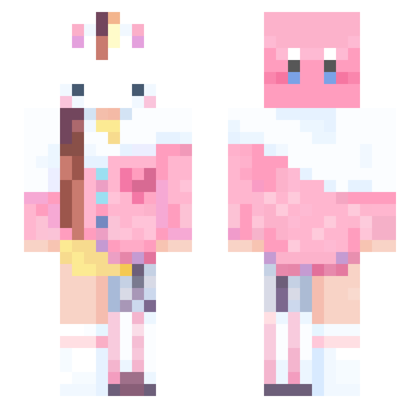 CARAT360 Minecraft skin, front and back view