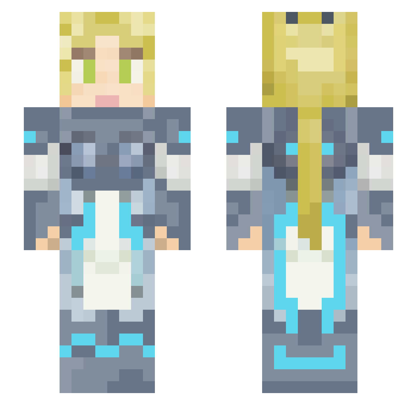 Emalee Minecraft skin, front and back view