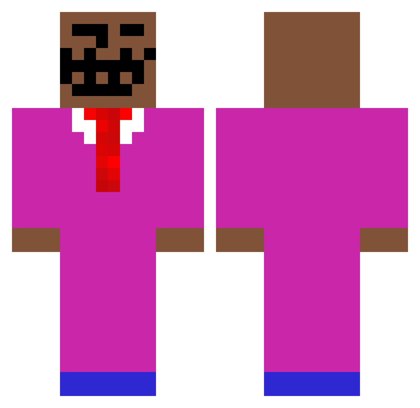 Rasters Minecraft skin, front and back view