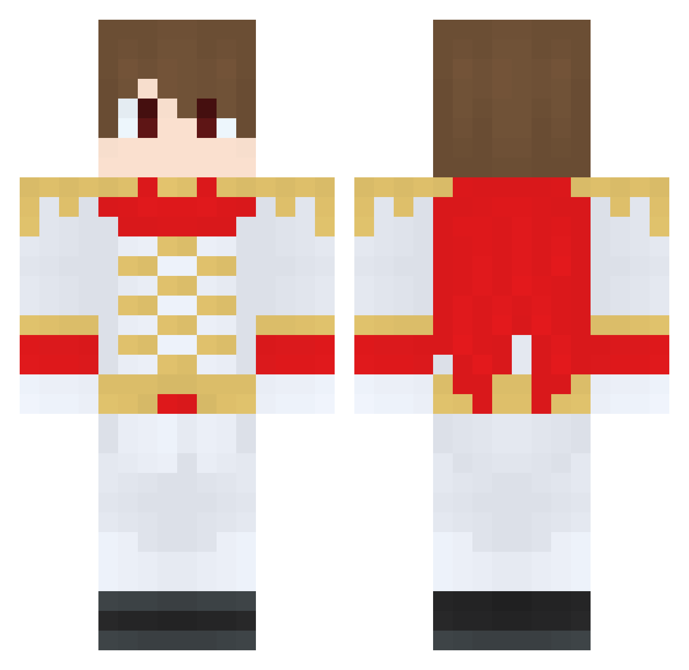 RaffoOvy Minecraft skin, front and back view