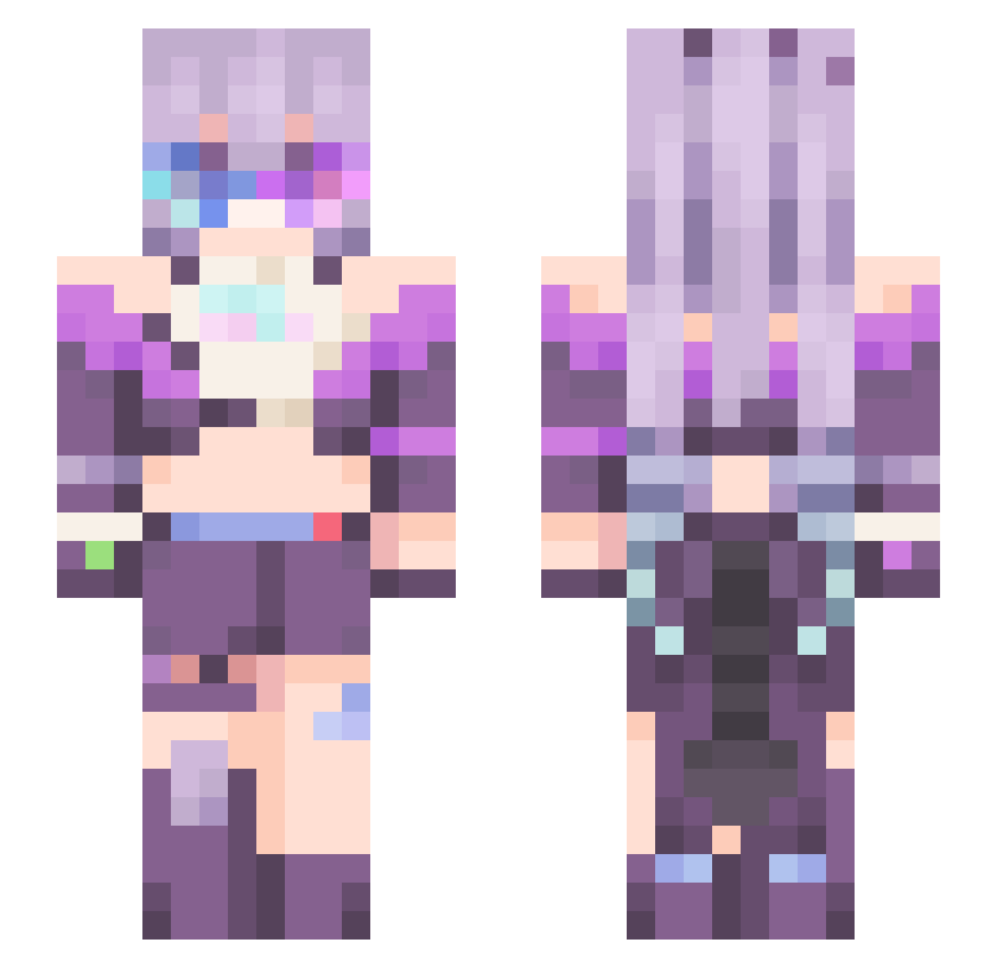 ZestyPeanutButt Minecraft skin, front and back view