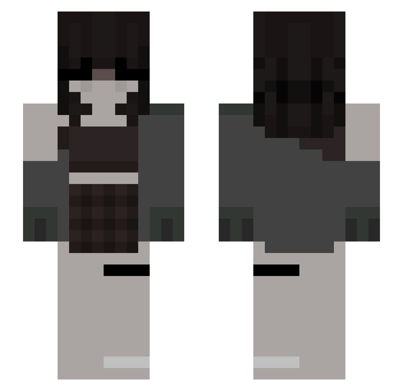 PoisonIvy219 Minecraft skin, front and back view