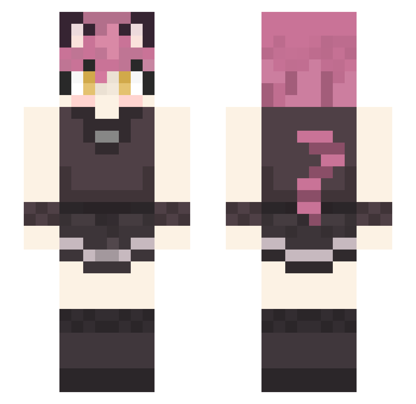 Sugaro76 Minecraft skin, front and back view