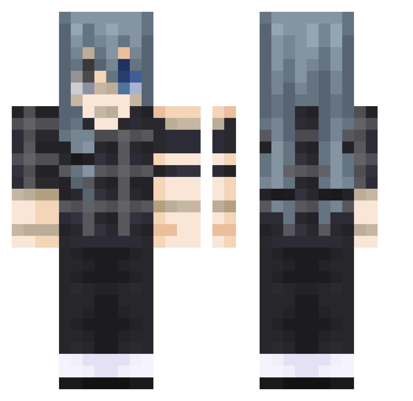Syntex32 Minecraft skin, front and back view