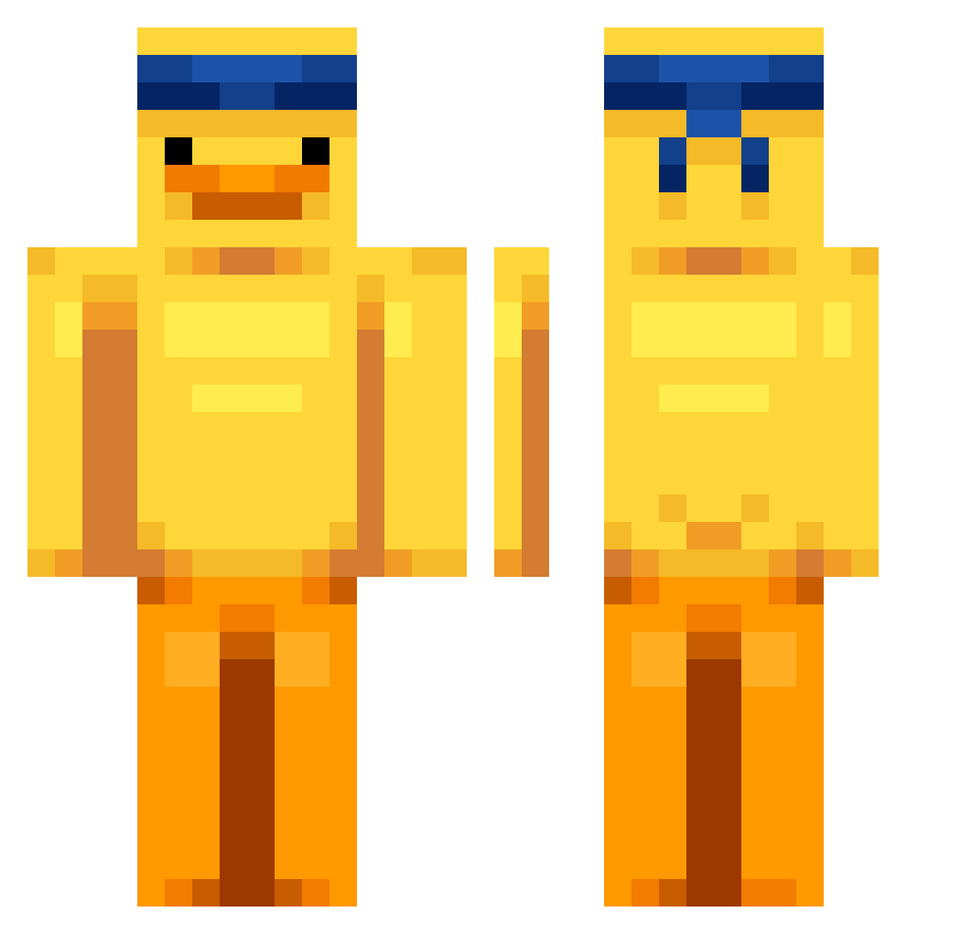 tomicielo Minecraft skin, front and back view