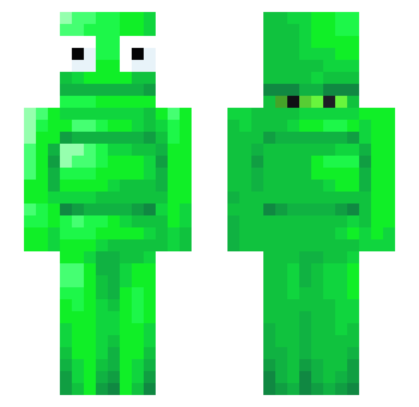 Daqrk Minecraft skin, front and back view