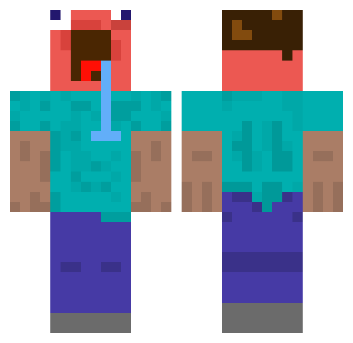 ZahariaLuca Minecraft skin, front and back view