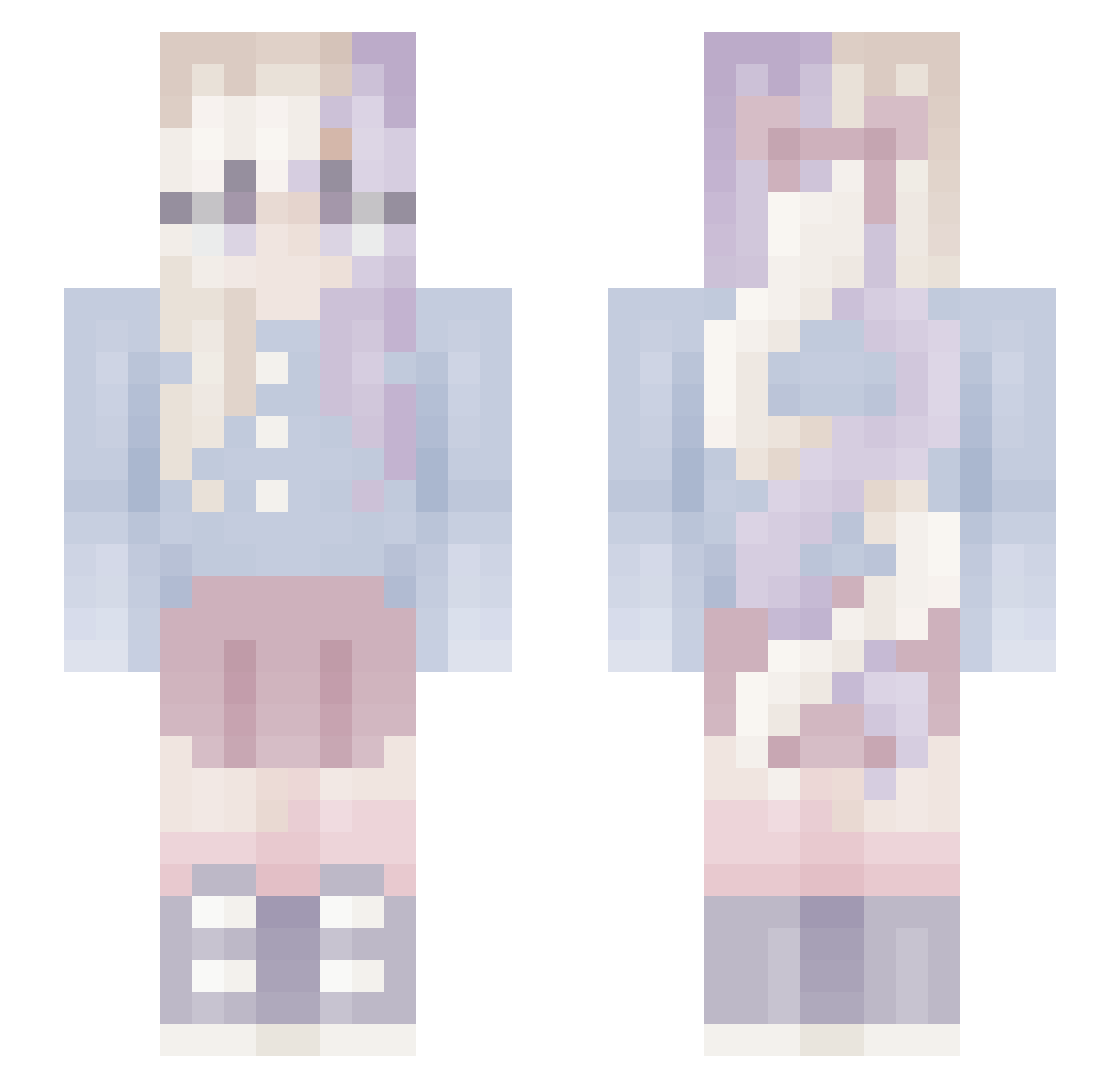 Speirbhloic Minecraft skin, front and back view
