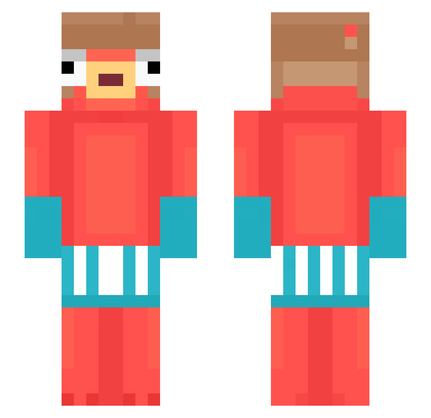 rauxzzx Minecraft skin, front and back view