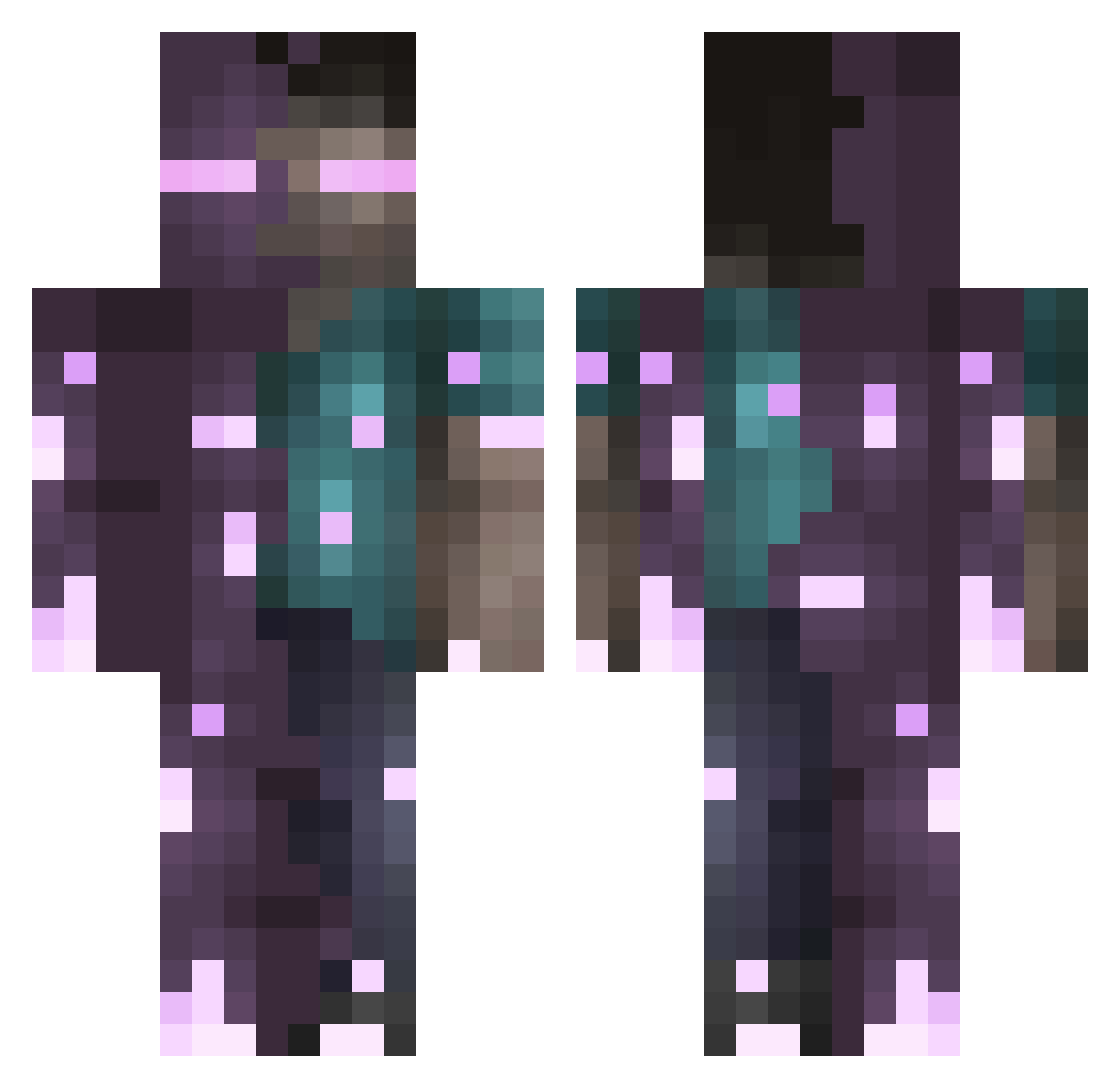 ExoTicsHDI Minecraft skin, front and back view