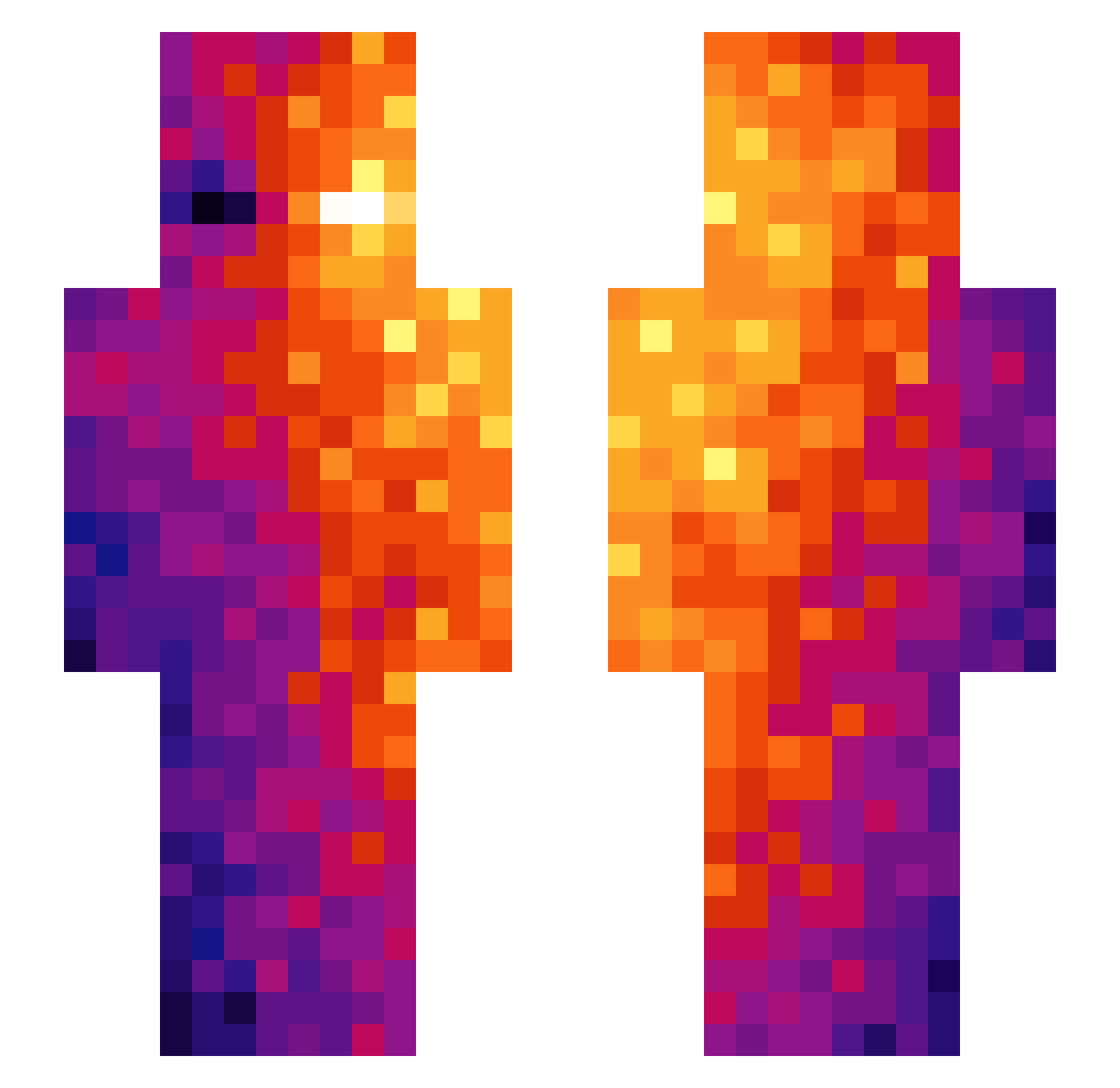 titivil Minecraft skin, front and back view