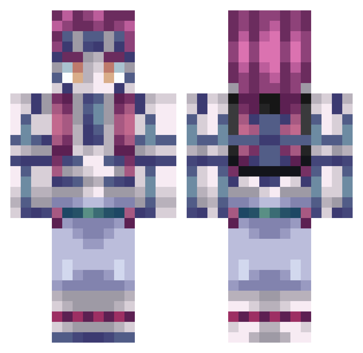 Marti104 Minecraft skin, front and back view