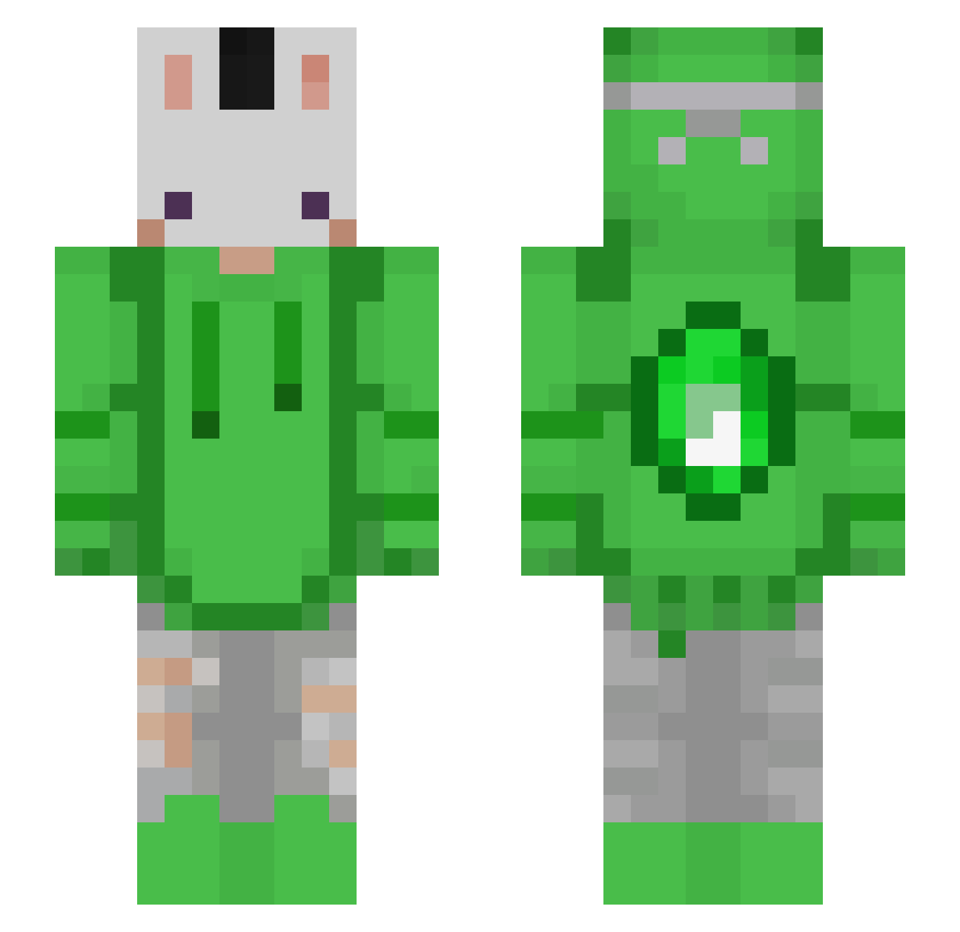 Bunnybob2009 Minecraft skin, front and back view
