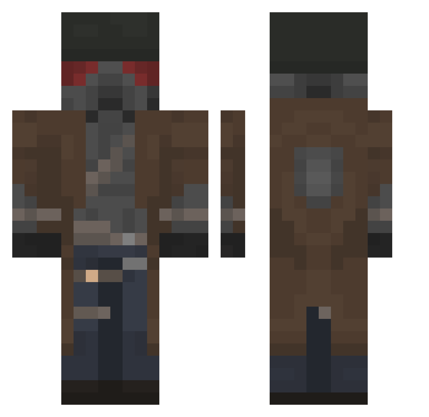 iVFynness Minecraft skin, front and back view