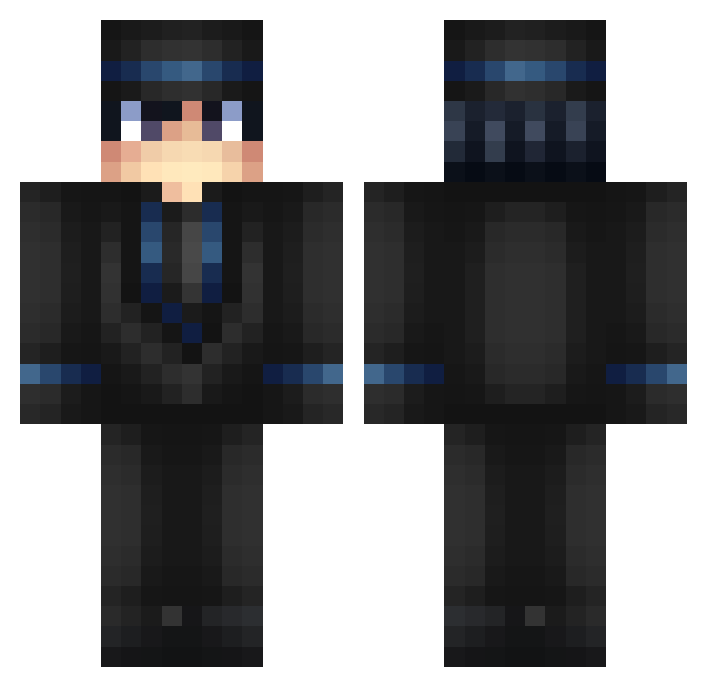 Refunder Minecraft skin, front and back view