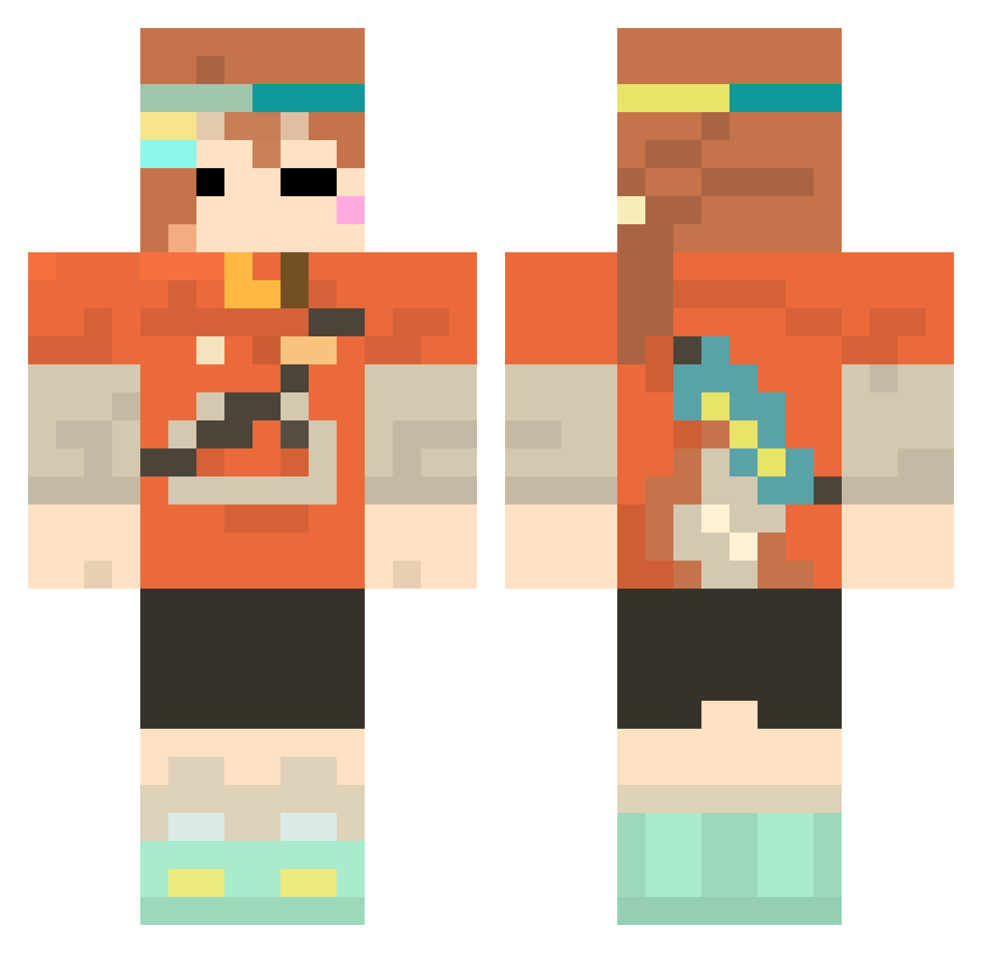 201314321 Minecraft skin, front and back view