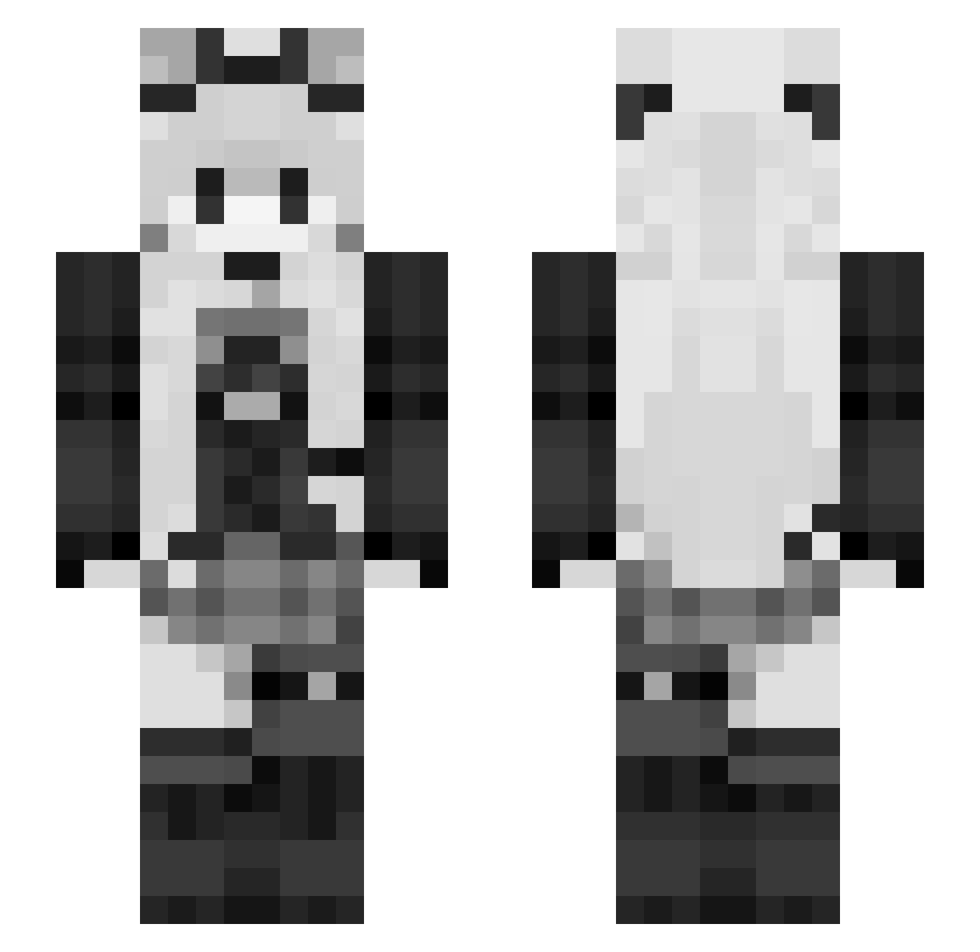 Tupcraft Minecraft skin, front and back view