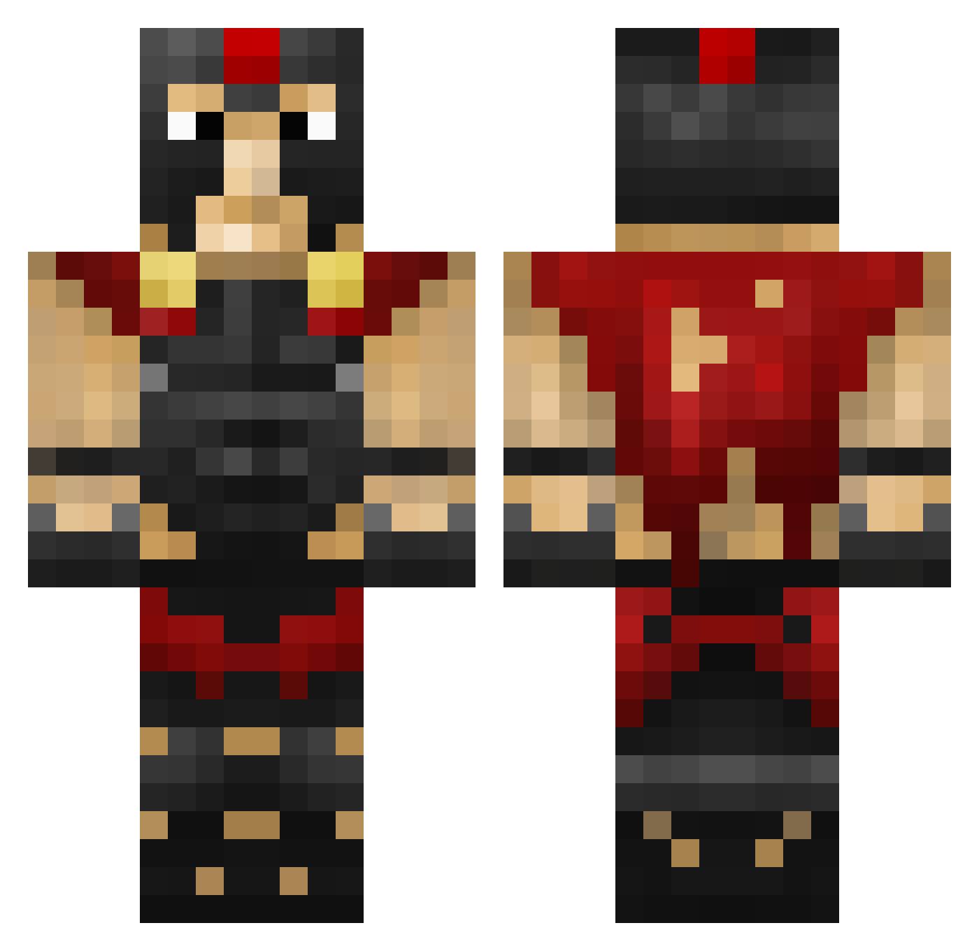 Hum4nSmok3r Minecraft skin, front and back view