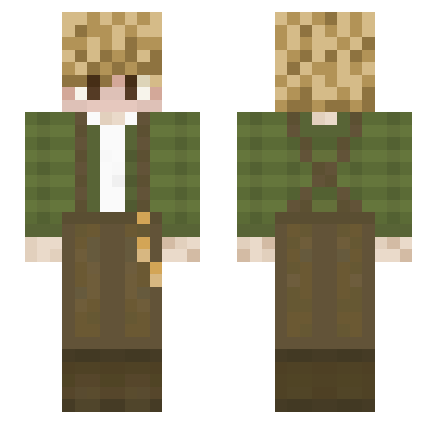 Snistal Minecraft skin, front and back view