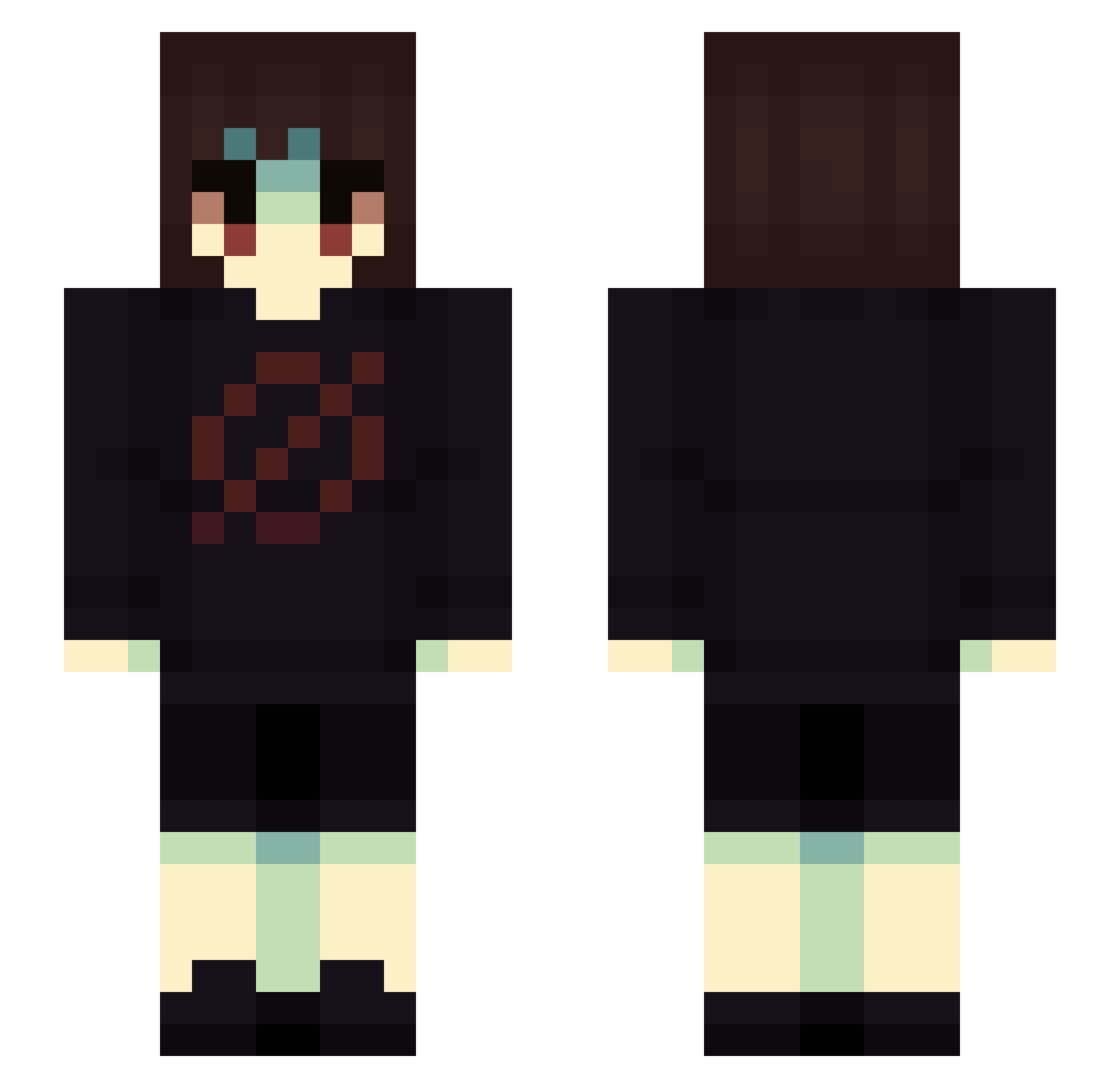 Apollouuuu Minecraft skin, front and back view