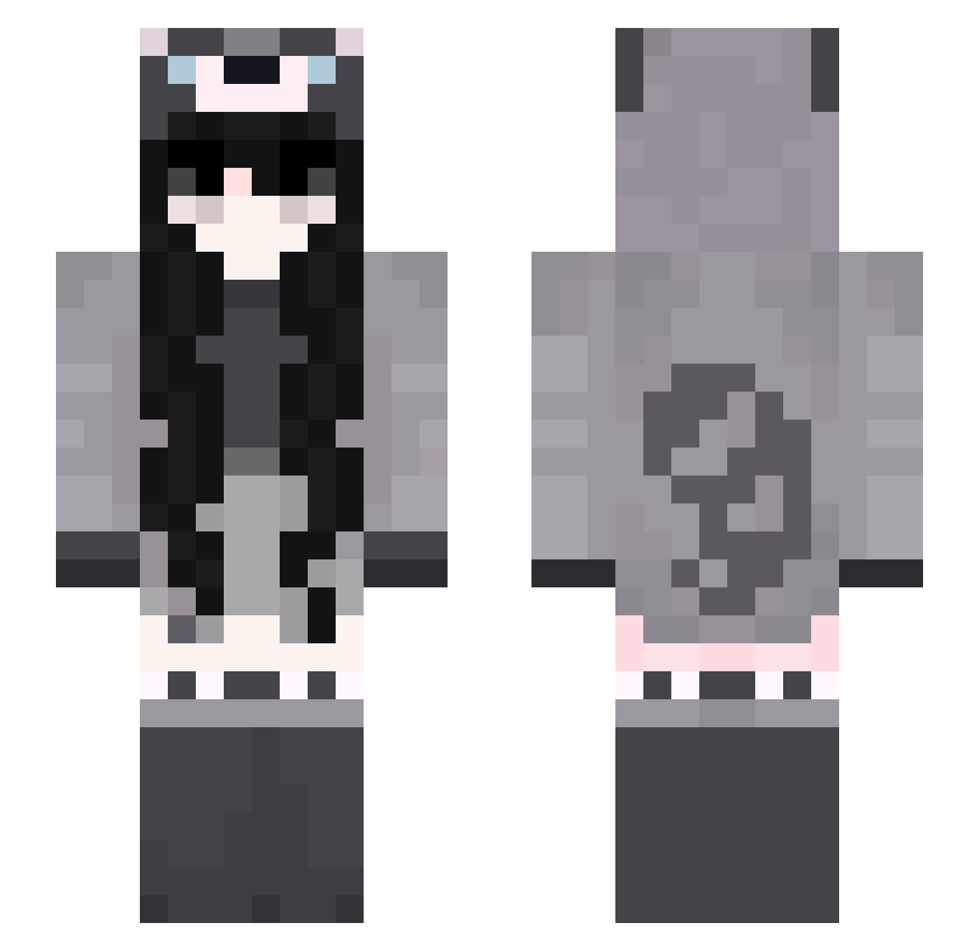 dogwithnoteeth Minecraft skin, front and back view