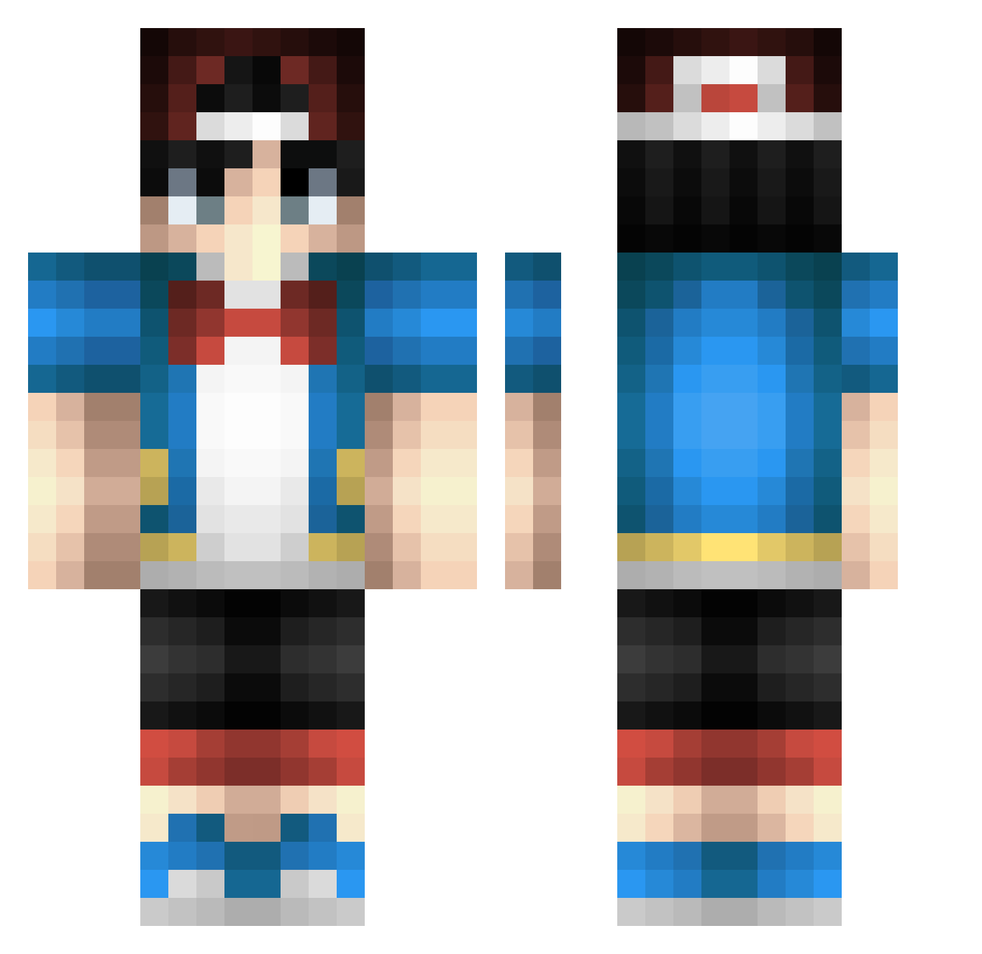 Veunss Minecraft skin, front and back view