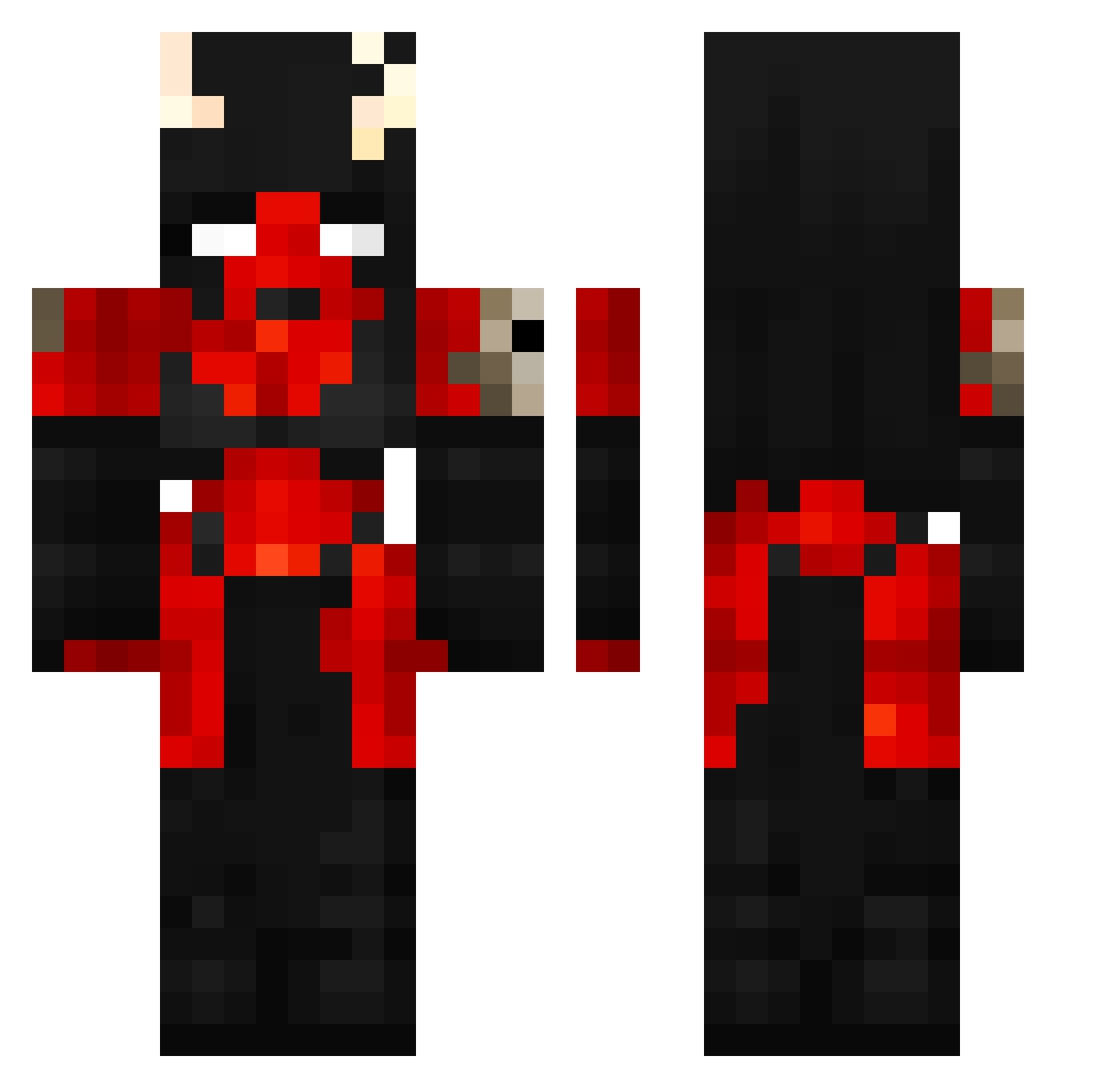 Nhado Minecraft skin, front and back view