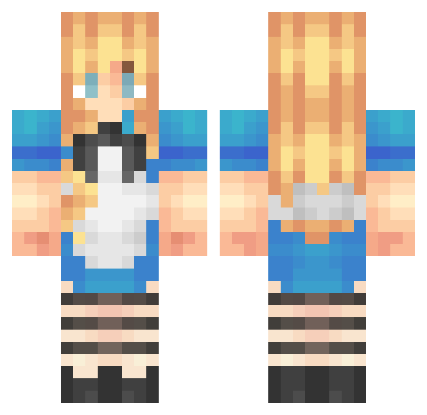 Alice Minecraft skin, front and back view