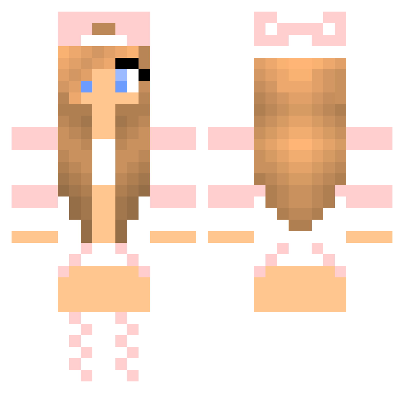 Emalia Minecraft skin, front and back view