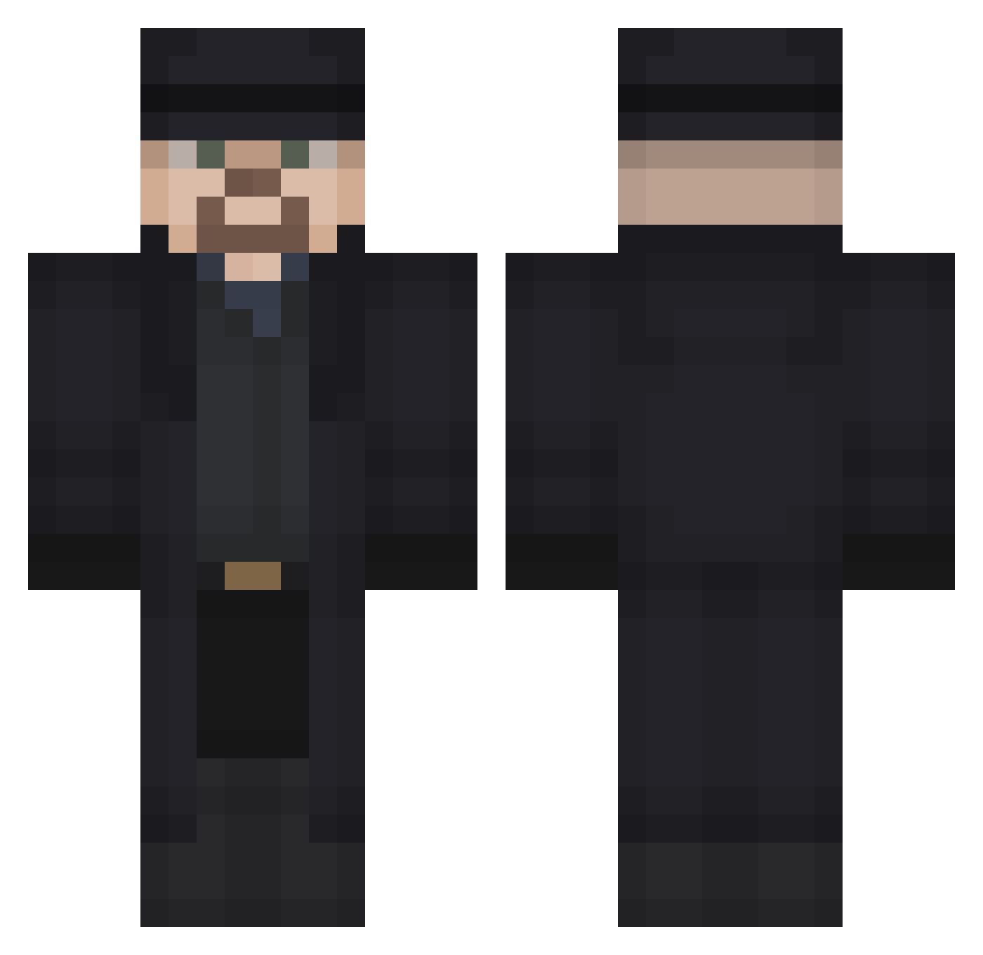 Japeg Minecraft skin, front and back view