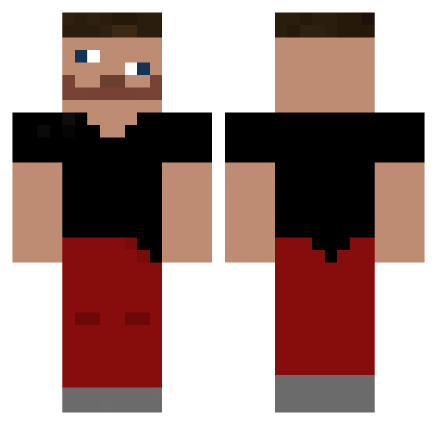 Slikk878 Minecraft skin, front and back view