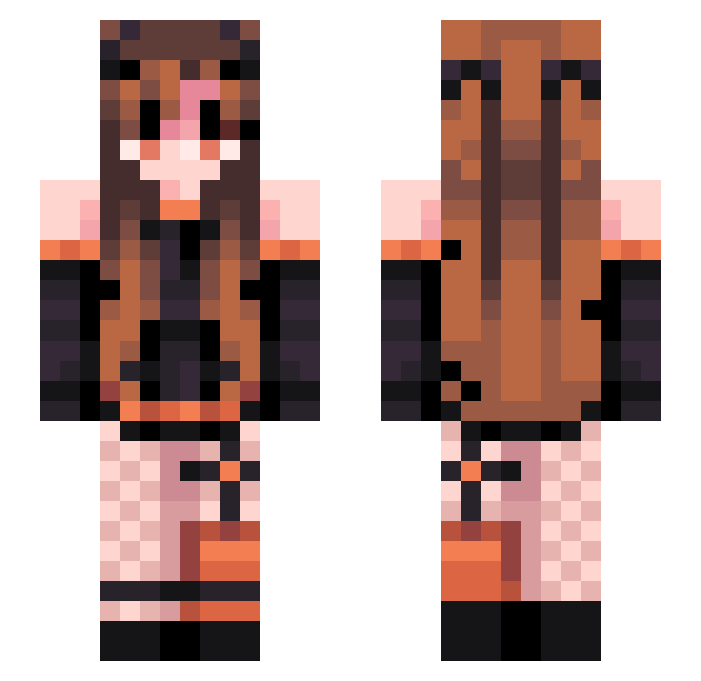 Aurxlinaa Minecraft skin, front and back view