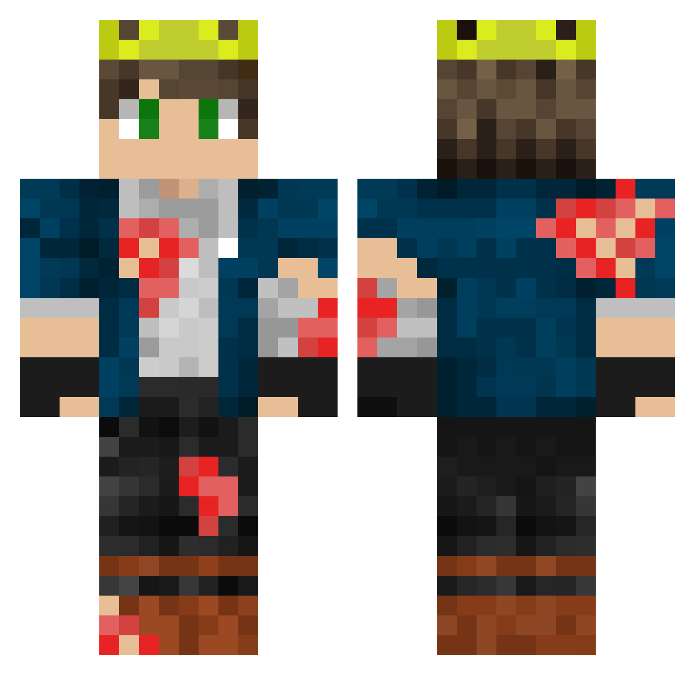 HenryFirefly Minecraft skin, front and back view