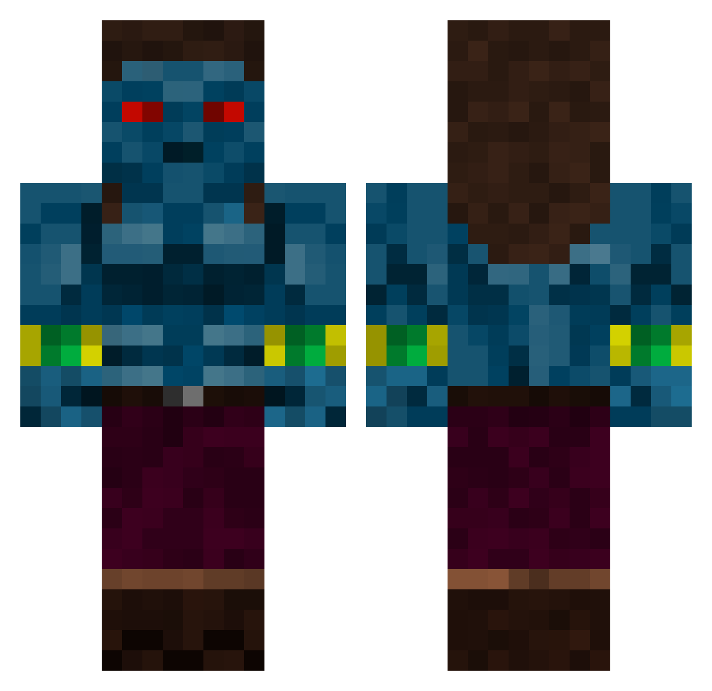 Sovereignly Minecraft skin, front and back view