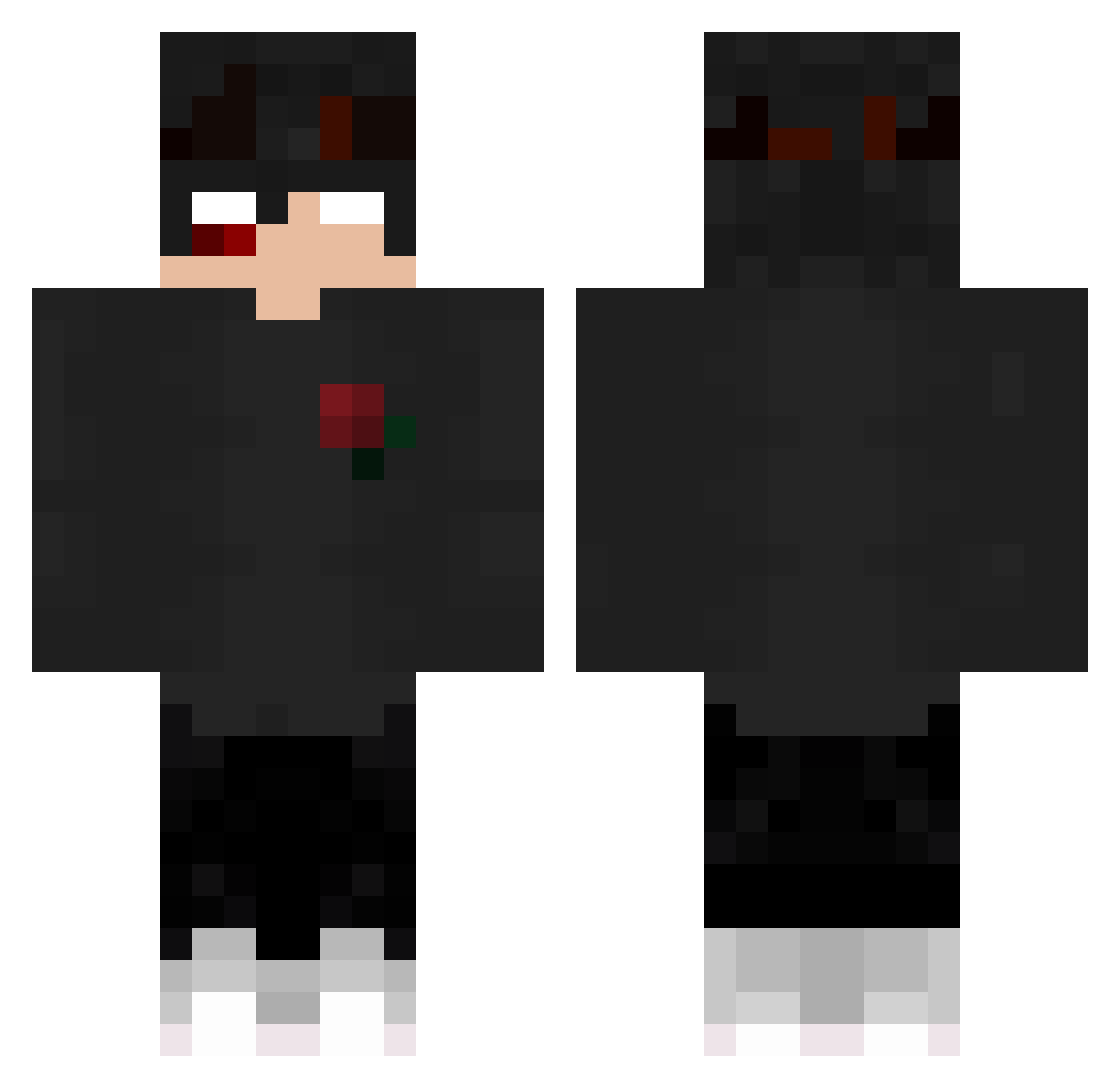 ShortsInWinter Minecraft skin, front and back view