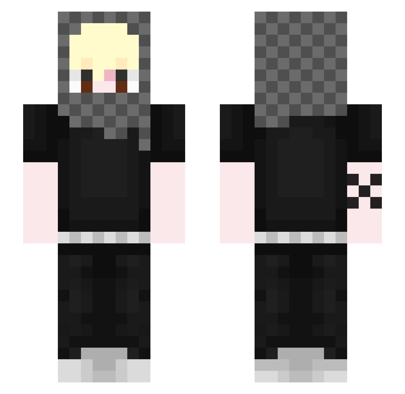 Rollmantic Minecraft skin, front and back view