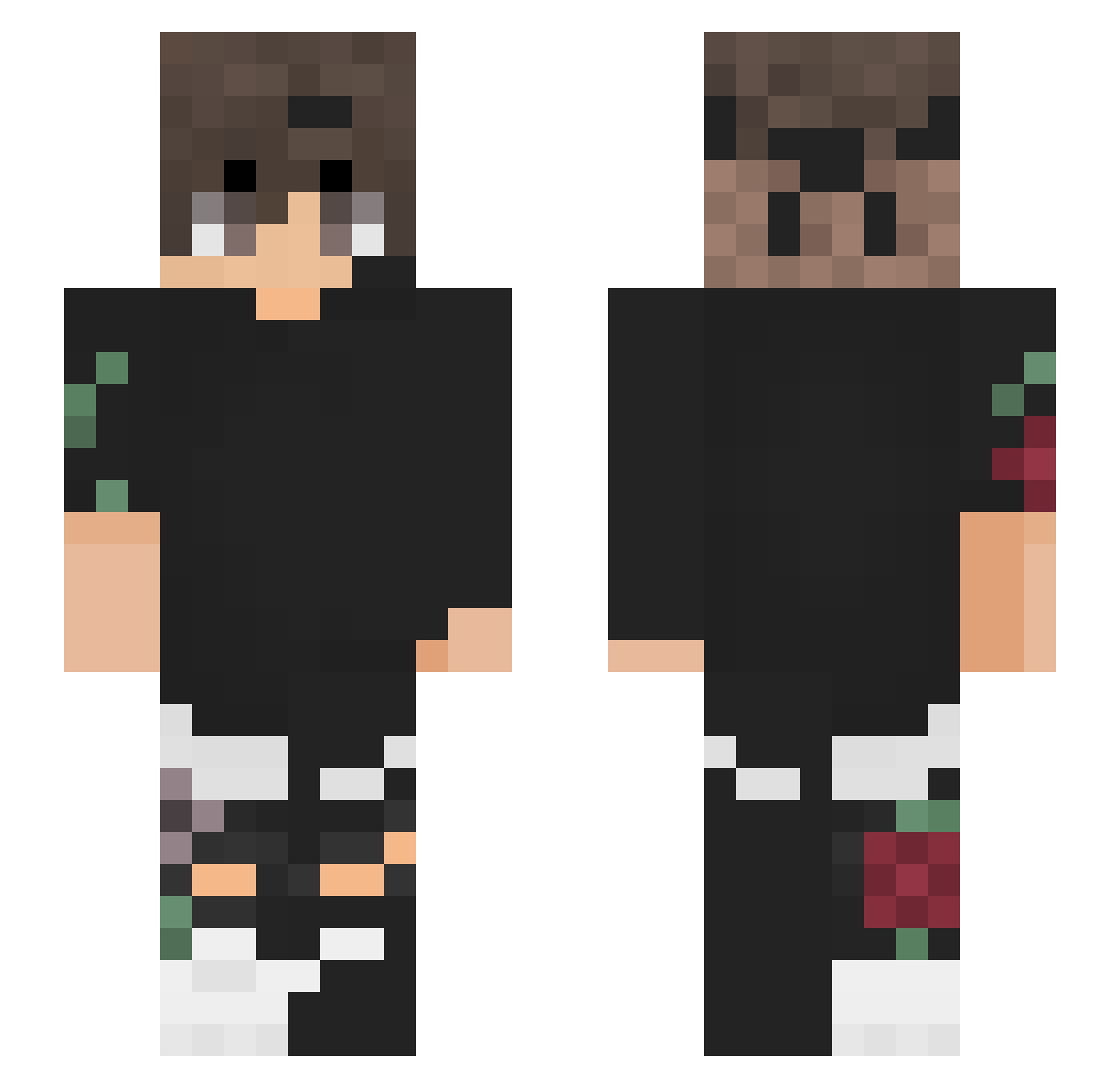 Splxd Minecraft skin, front and back view