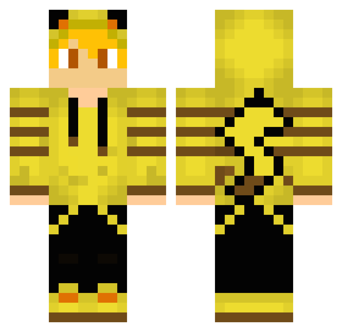 Clapstick Minecraft skin, front and back view