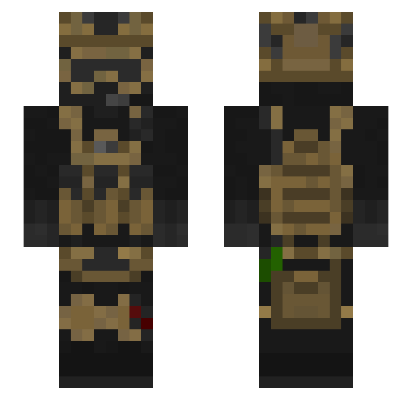 vertigo04K Minecraft skin, front and back view