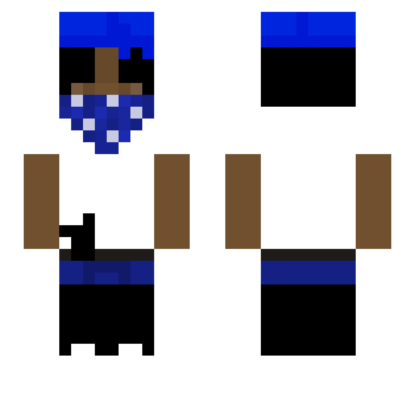 JustinRarri Minecraft skin, front and back view