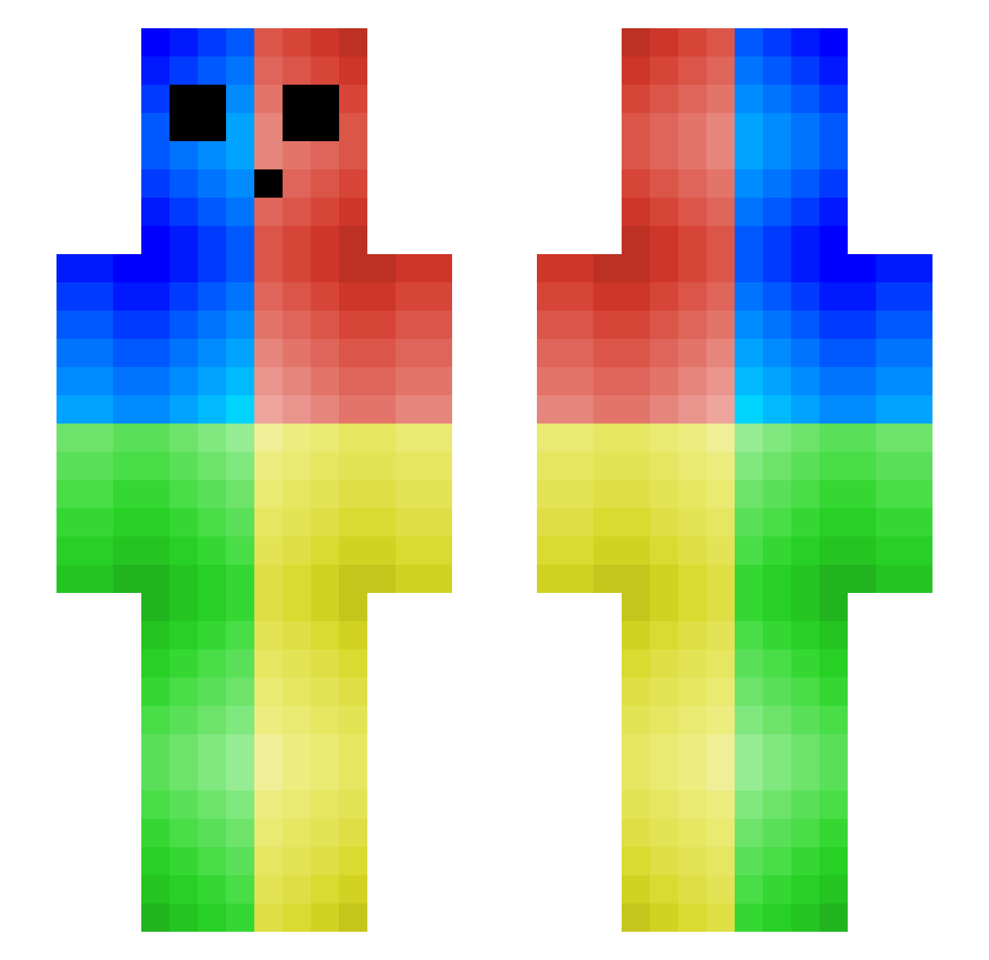 Scorpyloon Minecraft skin, front and back view