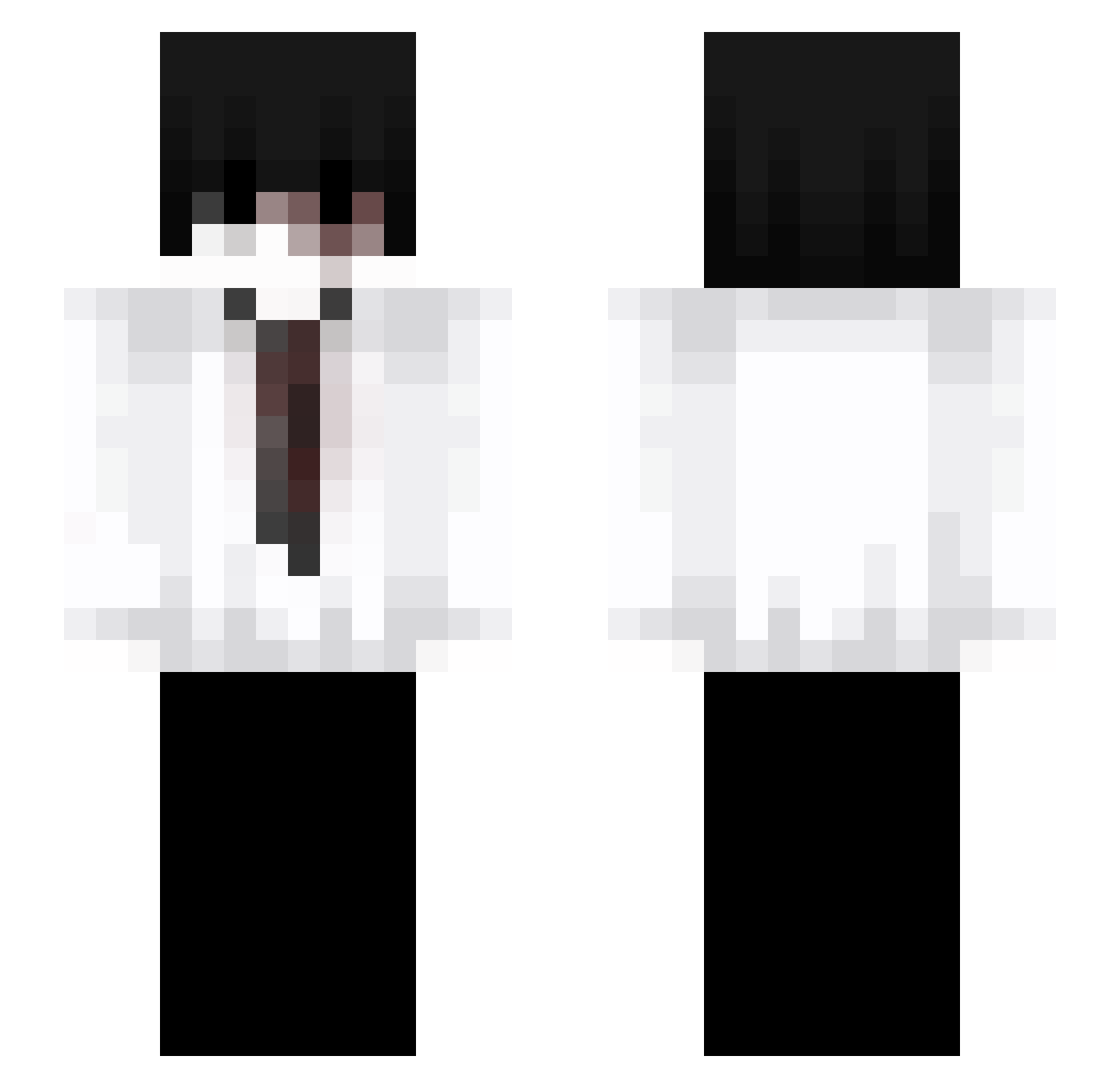 TresRosas Minecraft skin, front and back view
