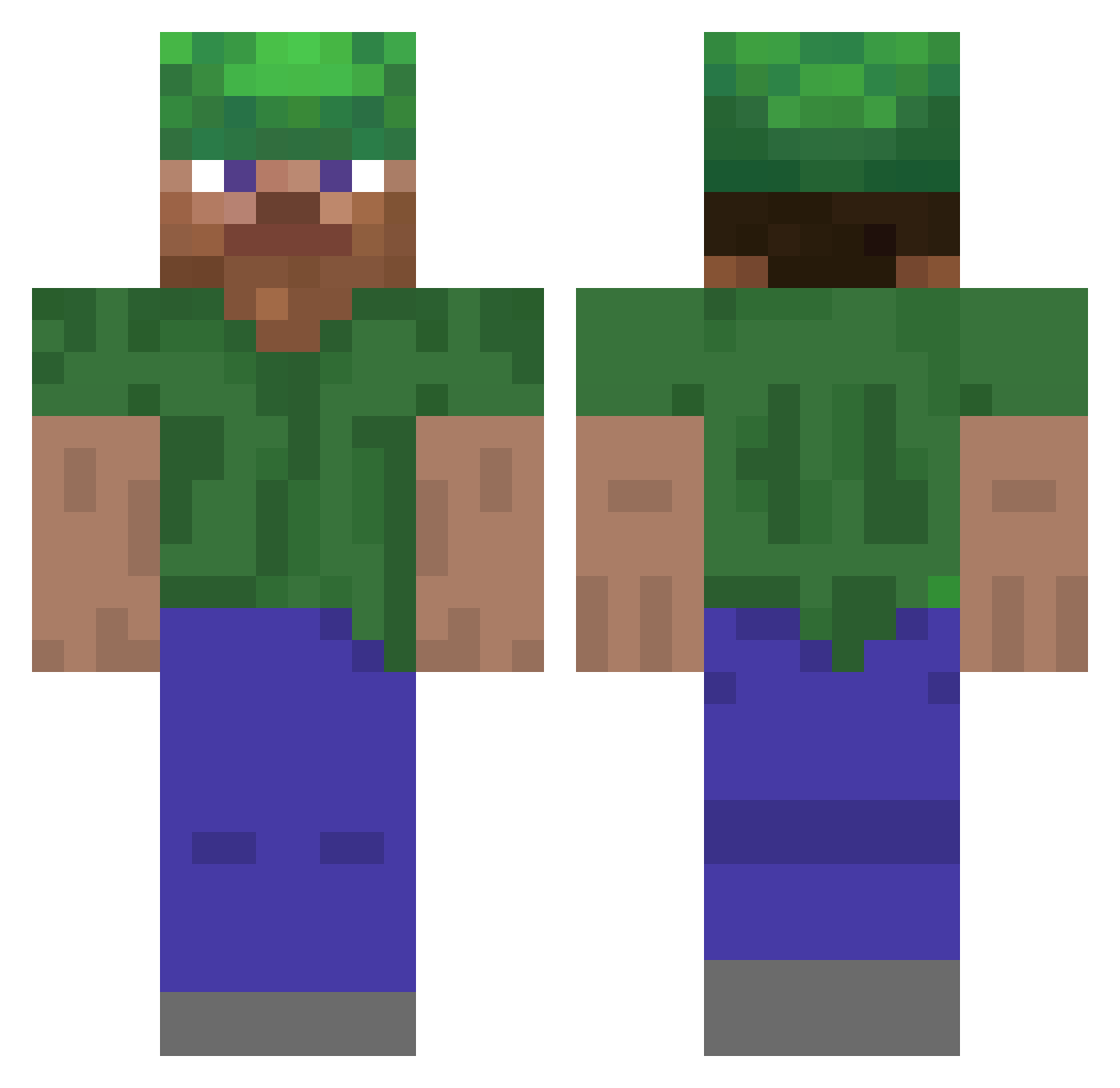 vbytt Minecraft skin, front and back view