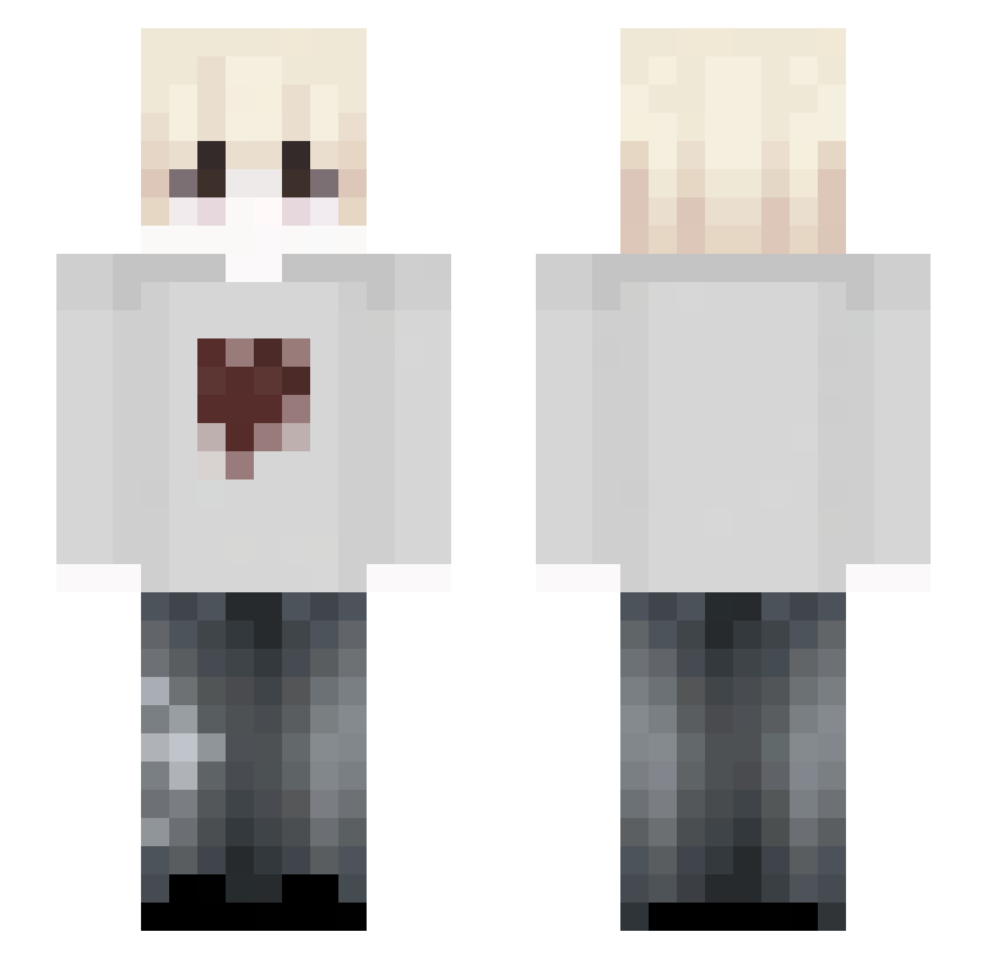i7aini Minecraft skin, front and back view