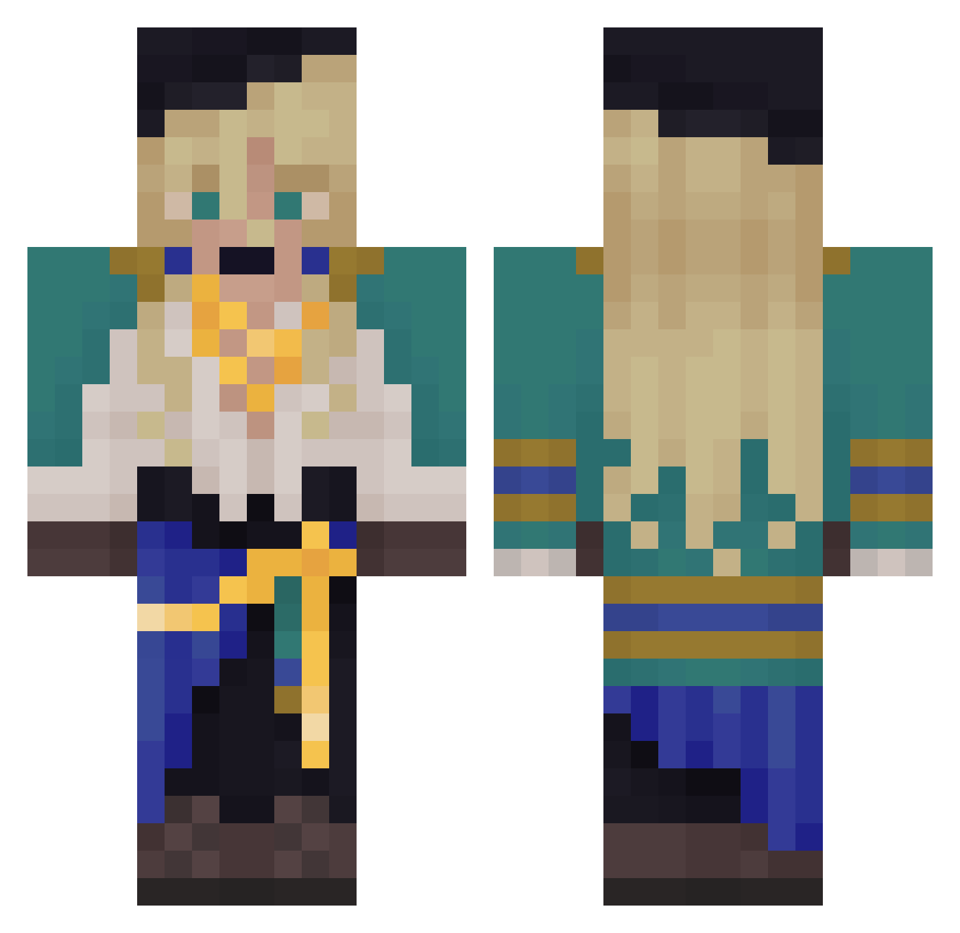 colondee_ Minecraft skin, front and back view
