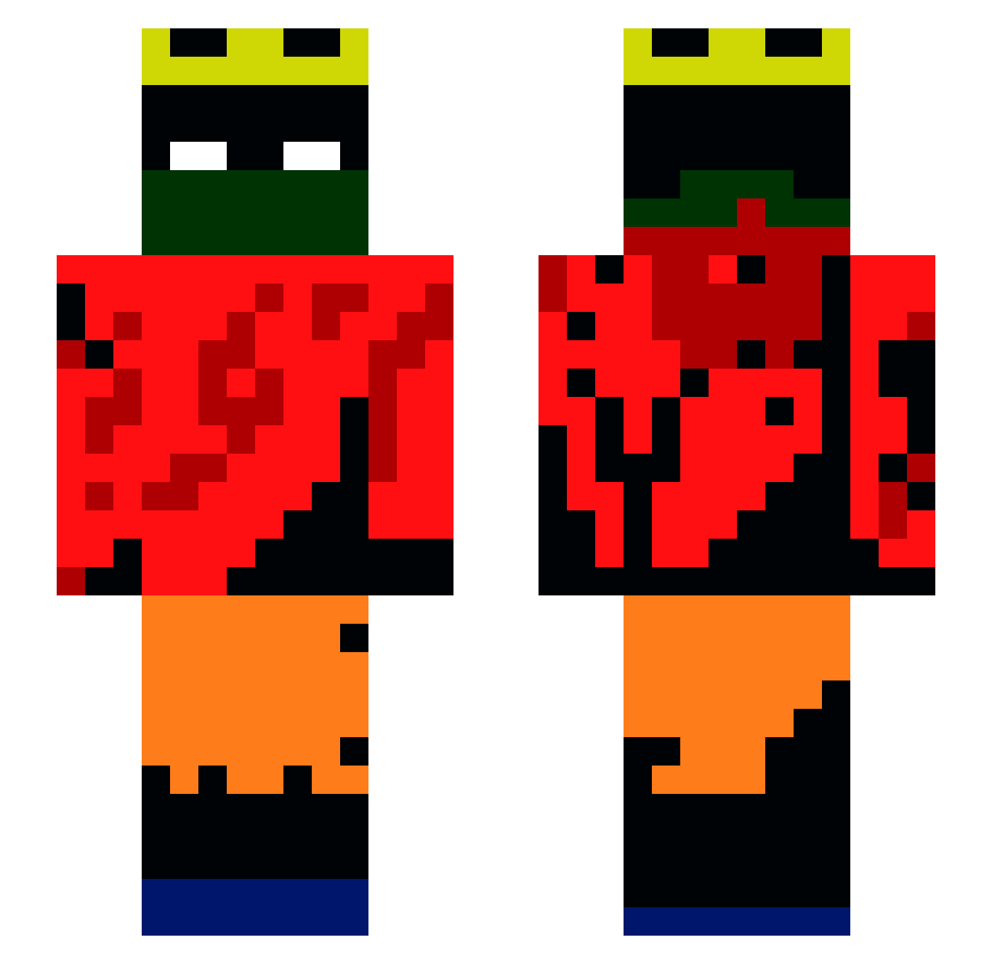 XDoge01 Minecraft skin, front and back view