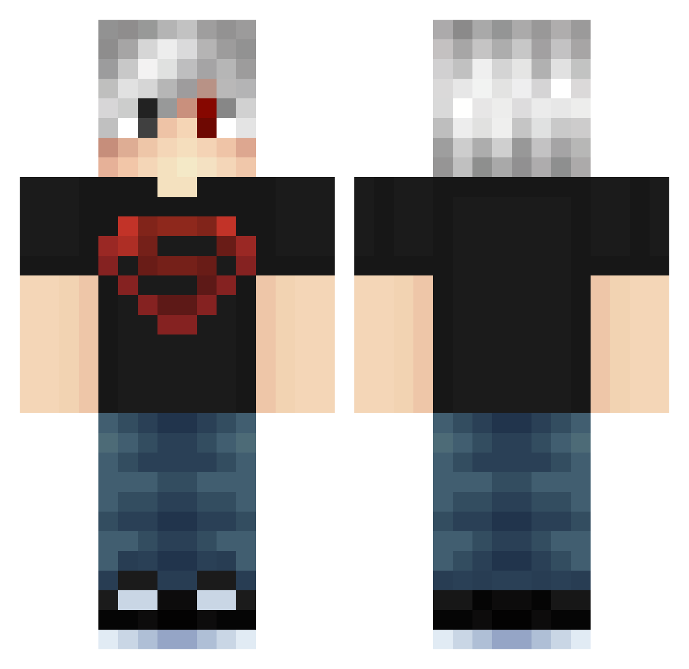 morangue Minecraft skin, front and back view